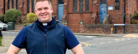 Rob standing outside St. Matt's Church